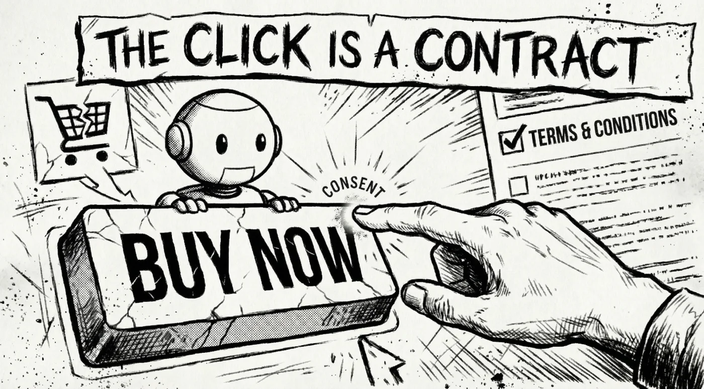 Illustration showing consent is needed before Buy Now click.