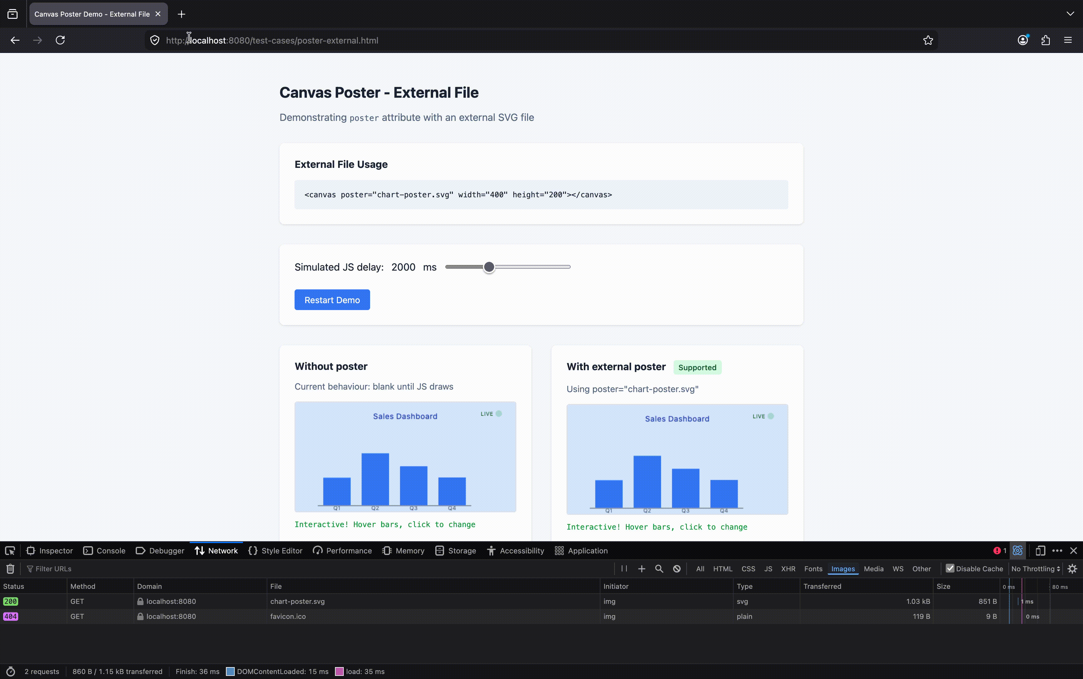 Demo of canvas poster in action